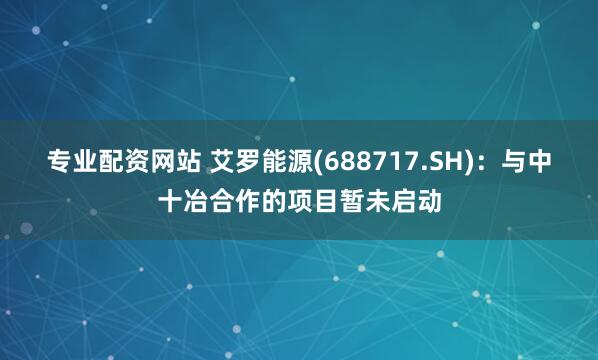 专业配资网站 艾罗能源(688717.SH)：与中十冶合作的项目暂未启动