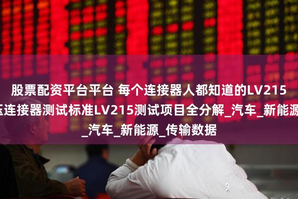 股票配资平台平台 每个连接器人都知道的LV215，德系高压连接器测试标准LV215测试项目全分解_汽车_新能源_传输数据